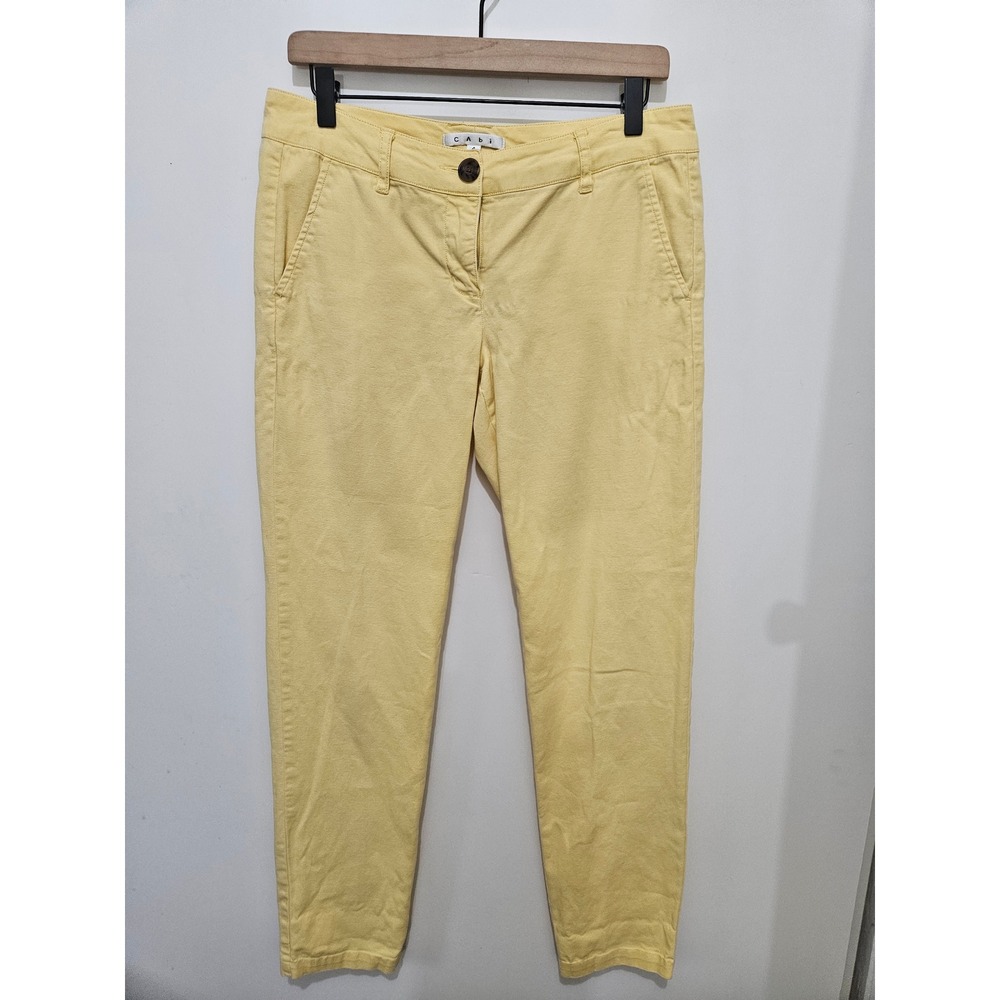 Cabi Yellow Stretch Cotton Twill Slim Trousers Pants Style 820 Size 4